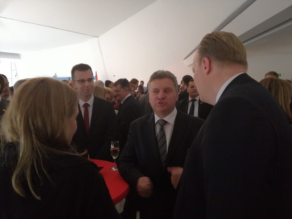 (from left to right) Ms. Renate Kobler (Austrian Ambassador in Republic of Macedonia),  Dr. Gjorgje Ivanov, President of Republic Macedonia, and Dr. Christoph Demuth, Managing Director of Demuth Business Partner  